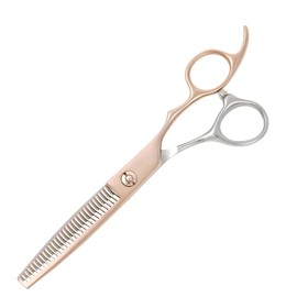 DEEDS GTZ630CT Pink Gold Titanium x Silver Sening, 2-Stage Sening, 30 Blade (Around 25% Skiing Ratio) Pneumatic Scissors, Hairdresser, Haircut, Professional Use, Case Included