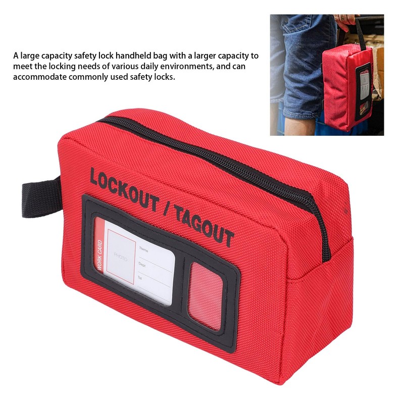 Lockout Bag for Lockout Tagout Devices, Large Capacity, Zippered Design,