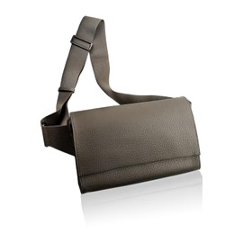 LS LASIEM Men's Body Bag, Genuine Leather, Shoulder Bag, Messenger Bag, Crossbody Bag, ash brown