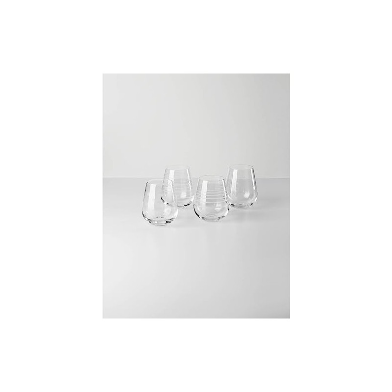Oneida Mingle Stemless Wine Glasses, Set of 4, 4 Count,