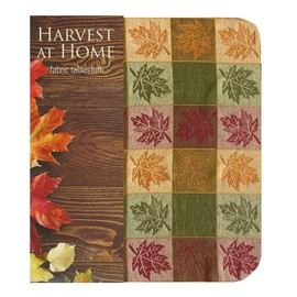 Lintex Autumn Changing Leaf Jacquard Fall and Thanksgiving 100% Cotton Fabric Tablecloth, Fall Leaf Block Woven Easy Care Country Cottage Tablecloth, 52” x 70” Oblong/Rectangle, Multi Color