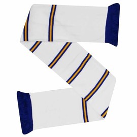 GIFTS 4 ALL Retro Style Leeds United Fans Bar Scarf, White Blue & Yellow Leeds Bar Scarf, Leeds Football Fans Scarf, Leeds Match Day Scarf