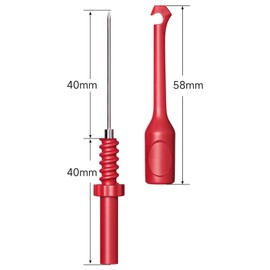 Cleqee 2-Piece Wire Piercing Probe (1mm Tip/4mm Banana Plug) Non-Destructive Safety Pin Type Probe for Automotive Electrical Circuit Diagnosis and Repair, Compatible with Multimeter (Red/Black)