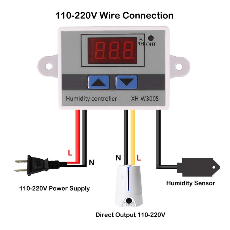 Digital Temperature Controller, W3230 AC110-220V LED Digital Temperature Controller Thermostat