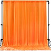 Orange Backdrop Curtain 4 Panels-Wrinkle-Free Orange Curtains Polyester Photography Drapes