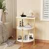 AWQM Marble Side End Table, 3-Tier Sofa Side Table,Small Round