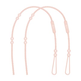 Olababy Silicone Strap for Baby Toys, Pacifiers, Teethers, Sippy Cups, Bottles w Handles, Feeding Spoons, High Chairs, Strollers, Car Seats and Travel Essentials (2 Straps, Coral)