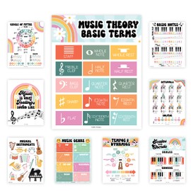 9 Retro Music Classroom Posters - Choir Posters, Solfege Poster, Music Bulletin Board Decorations, Music Posters For Classroom Education Posters, Music Classroom Decorations, Music Teacher Supplies
