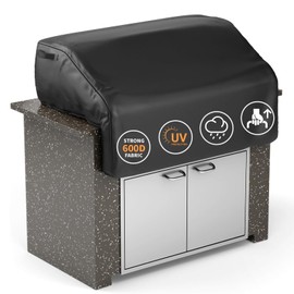 Grisun Built-in Grill Cover for Weber and KitchenAid Built in Gas Grills 39 inch, Bull Outdoor Kitchen & Grill Head Cover, Heavy Duty Waterproof BBQ Cover with Handle, Black