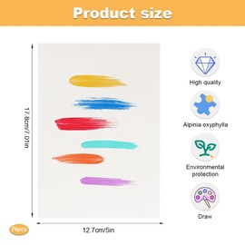 70 Sheets Watercolour Paper Bulk, 5" x 7" Watercolour Paper Pads, 300 GSM Thick Cotton Watercolor Paper with 10 Nylon Paint Brushes Set, Drawing Paper for Drawing Painting Supplies