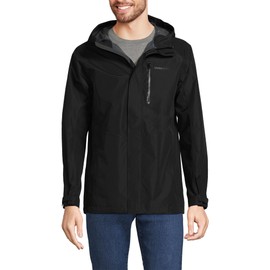 Lands' End Mens 2 5L Waterproof Packable Rain Jacket Black Regular Medium