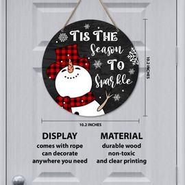Winter Decorations Indoor, Winter Decorations for Home Office, Hello Winter Welcome Sign Decoration for Porch, Christmas Wall Hanging Xmas Decorations, Tis The Season to Sparkle