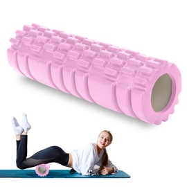Fascia Roller with 3D Texture Massage, Foam Roller Massage, Massage Roller, Fitness Roller, Sports Roller to Relieve Muscle Tension, for Back, Spine, Back, Legs, 30 x 8 cm (Pink)