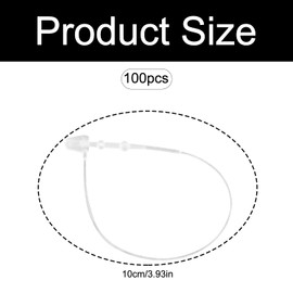 Luckious 1000 PCS of Plastic Tag Cord, Clear Label Fastener, Security Jewellery Label Ring for Pricing, for Clothes Price Tag, Cable Tie (10cm)