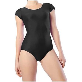 Prime Black fashions Girls Shiny Short Sleeve Dance Gymnastics Leotard Kids Sizes (Black, 13 Years)