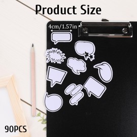 90 PCS Blank Sticker Paper Labels Cute Cloud Bubble Sticker Notes to Write on Decorative Dialog Box Assorted Shape Self-Stick Memo Pads Set for Diary, Planner, Scrapbook, Album, Notebook