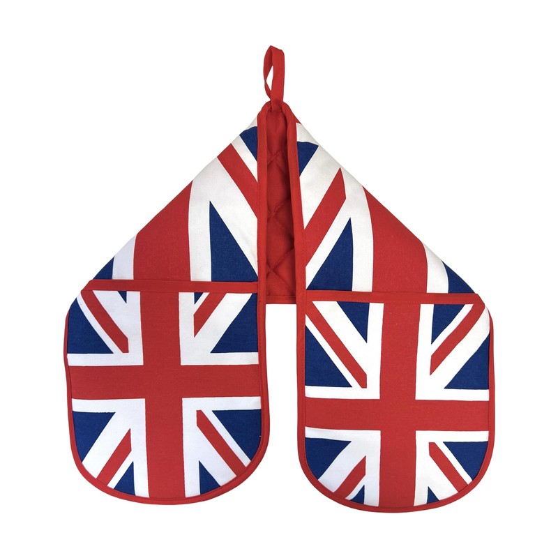 SAJAK Union Jack Flag Double Oven Mitt Gloves - Heat