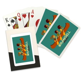 Lantern Press Wrangell, Alaska, Kayaking, Geometric, (52 Playing Cards, Poker Size Card Deck with Jokers)