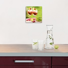 Eurographics DG-DC1268 Cocktail Hugo Rosé Glass Picture, Glass, Colourful, 20 x 20 cm, 20 x 20 x 1.7 cm