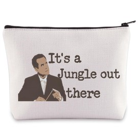 BWWKTOP Adrian Detective Cosmetic Makeup Bag Adrian Fans Inspired Gifts It's a Jungle Out There Zipper Travel Bags Detective TV Show Merch, It's a Jungle, Bag