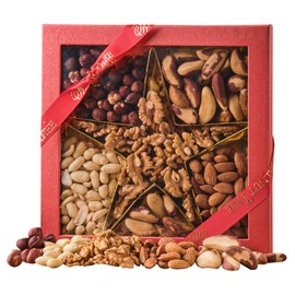 Walnut Tree | Assorted Natural Nuts Star Box | Premium selection of natural nuts mix crammed with vitamins and minerals | Suitable for Vegan, Vegetarian, Halal, Kosher, Gluten Free diets | 400g pack