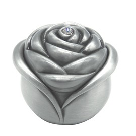 AVESON Vintage Rose Flower Style Antique Women Trinket Jewelry Gift Box Necklace Earrings Ring Jewellery Organiser Storage Case, Sliver, Small