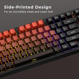 XVX Side Print Keycaps - Shine Through Keycaps, PBT Double Shot Custom Keycap Set, 136 Keys Gradient Red Keycaps, OEM Profile Keyboard Keycaps for Cherry Gateron MX Switches Keyboard(Only Keycaps)