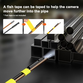 Triple Lens Sewer Camera 50ft | 5" IPS Screen Borescope with Light | 1080P HD Drain Snake Camera for Plumbing Pipe HVAC Inspection Cam + Case Green