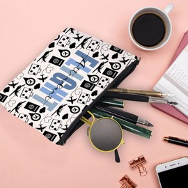 XYANFA Flight Attendant Canvas Makeup Bag Flight Attendant Thank You Gifts Flight Attendant Graduation Gifts Pilot Zipper Pouch (FLIGHT Attendant)