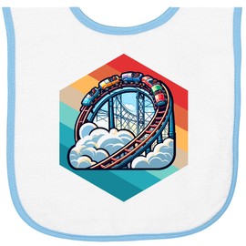inktastic Roller Coaster Vintage Fan Retro Baby Terry Cloth Bib White and Light Blue 430e9