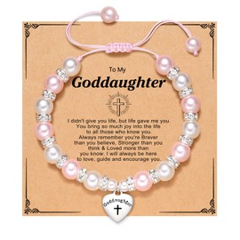 ORISPRE Goddaughter Bracelet Gifts from Godmother Baptism First Communion Confirmation Gifts for Girl Goddaughter Birthday Christmas Easter