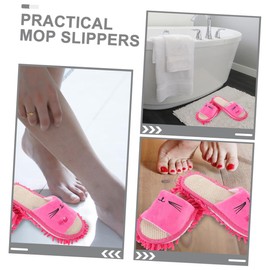 Beavorty 2pairs Chenille Mop Slippers for Easy Floor Cleaning Washable and Reusable Decorative Slippers for Couples Absorbent and Comfortable Dust Removal Footwear Medium Small