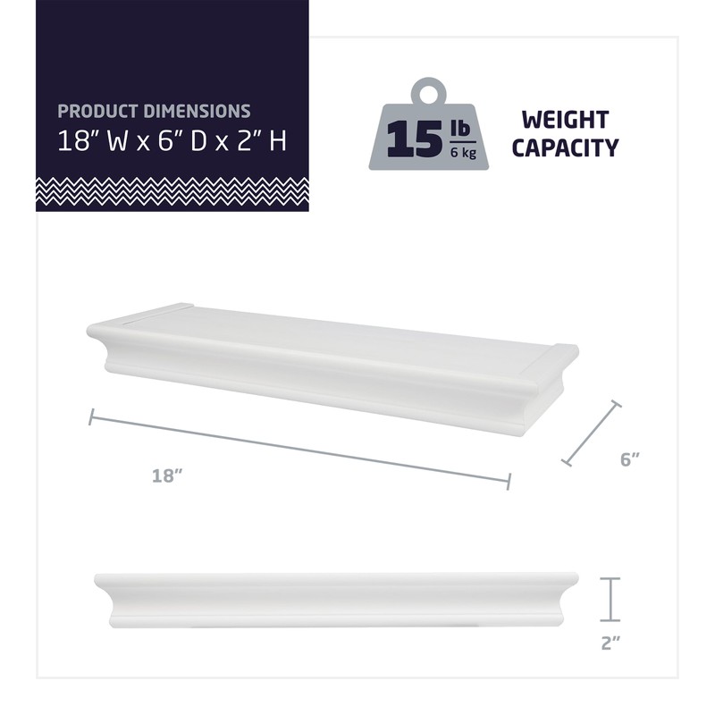 HIGH & MIGHTY 515604 Decorative 18" Floating Shelf Holds up