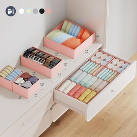 DIMJ Drawer Organizer Clothes Storage- 18 Pack Baby Dresser Organizer for Nursery, Foldable Closet Drawer Organizer Bins for Bedroom Organization, Fabric Storage Dividers for Socks, Underwears, Bras