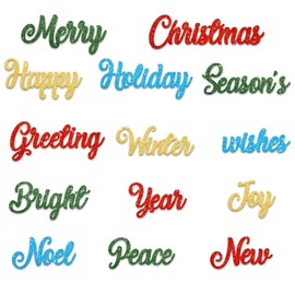 Hying Christmas Words Cutting Dies for Card Making, Xmas Greeting Words Die Cuts Happy New Year Letters Dies Stencils Embossing Template for Craft Scrapbooking DIY Photo Album Decorations