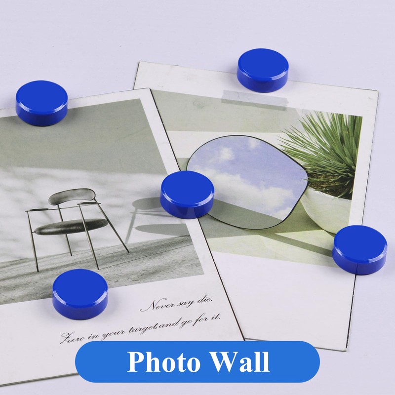 DUJEQM Fridge Magnets 30PCS Blue, Strong Magnet Mini Round Decorative