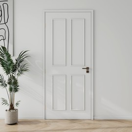 Colingmill 1 Set Peel and Stick Door Moulding Kit 3-Layer Premade Door Panels Molding Trim Self Adhesive 3D Trim for Mirror Window Frame Decor (Top 9"x34.6" Bottom 9" X 25.4")