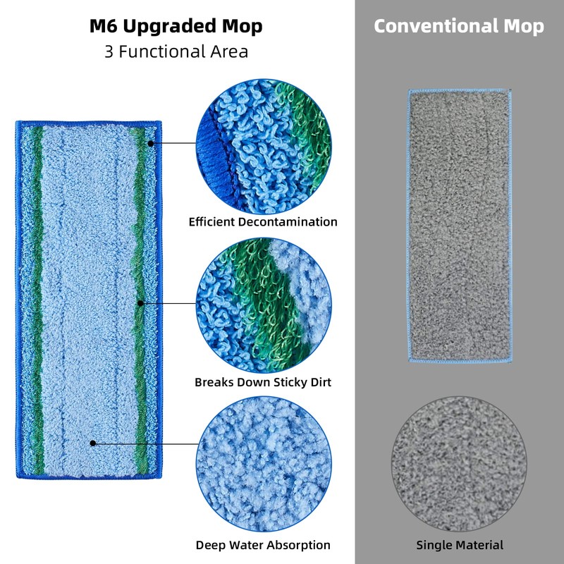 4 Pack Mop Pad for iRobot Braava Jet M6 Ultimate