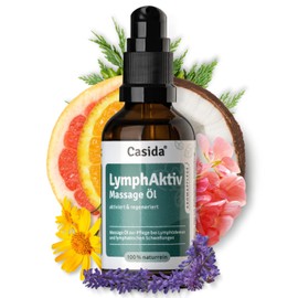 Casida LymphAktiv Massage Oil - Stimulating Massage Oil Made from 100% Natural Oils - Care for Lymphatic Drainage, Cellulitis, Thick Legs, Leg Massage & Water Retention - 50 ml