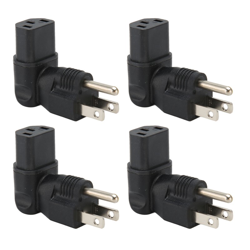 4pcs for NEMA 5‑15P to IEC320 C13 Converter 90 Degree