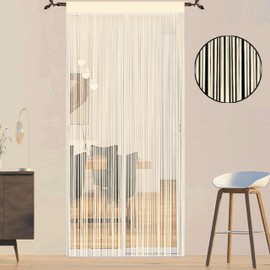 QiBoYuYe Door Curtains Fly Screen Curtain For Window String Flies Doors Decorations Room Dividers Doorways Panel Bedroom Living Closet Door Drapes (Champagne, 90x245cm)
