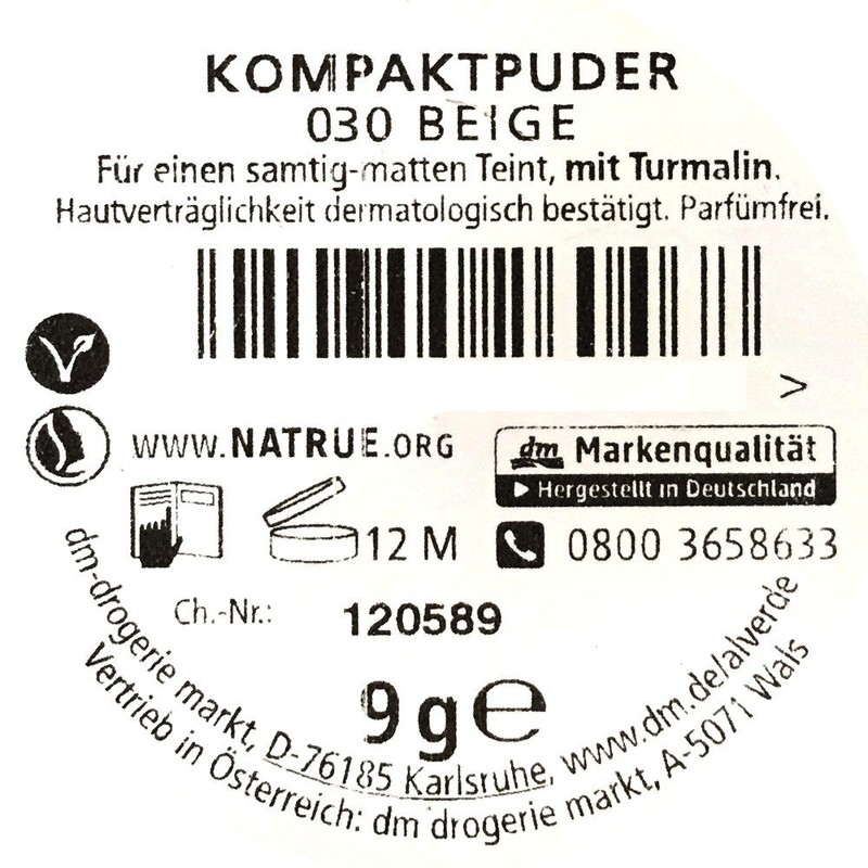 Alverde Natural Cosmetics Compact Powder Beige 030 9 g (1)