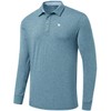 MoFiz Mens Long Sleeve Shirts Golf Polo Shirts Quick Dry