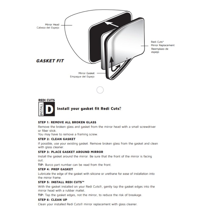 Burco 2716 Driver or Passenger Side Replacement Mirror Glass for