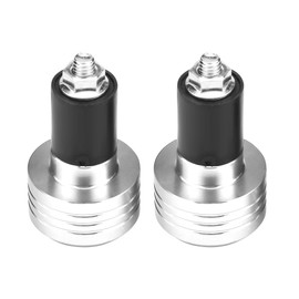 Qiilu Universal Anti-Vibration Handlebar End Caps - Pair of 22 mm Aluminium Motorcycle (Silver)
