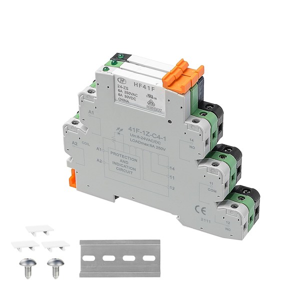 GUETNEU 3Pcs DIN Rail Slim Relay with Base, 6.2mm Thickness