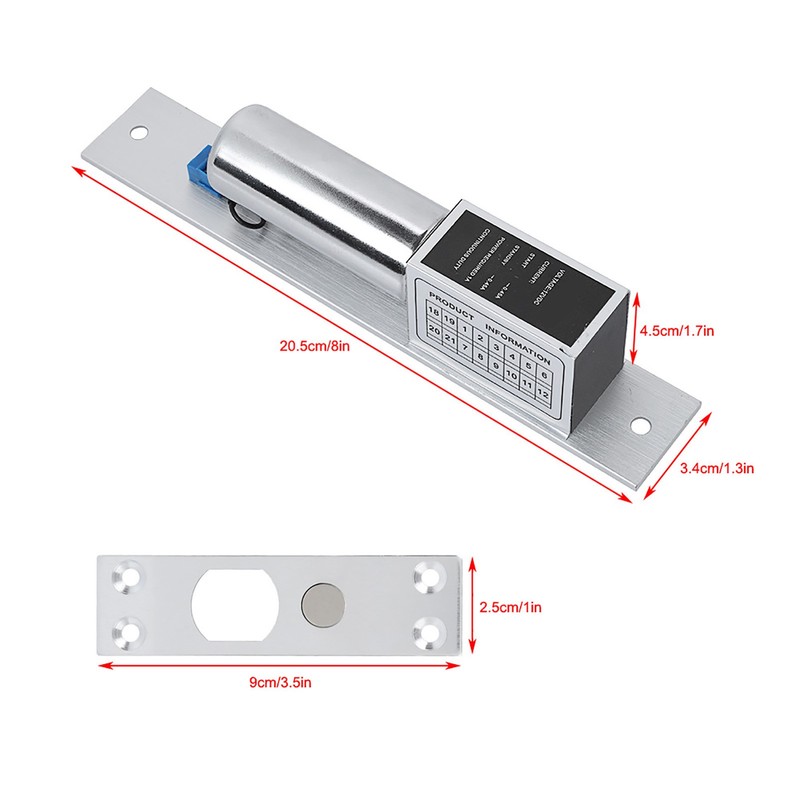 EL‑2LC DC 12V Electric Magnetic Mortise Lock Auto Bolt Lock