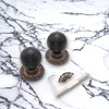 Infinity Decor Ebonised Wooden Beehive Rim Mortice Door Knobs Brass