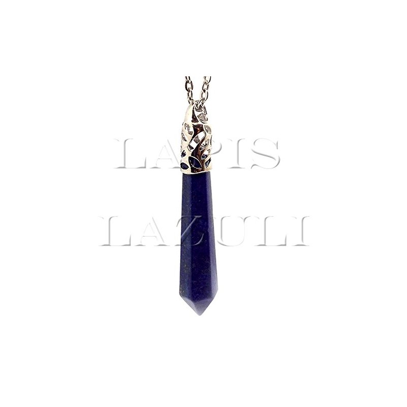【SION】 Natural Stone Power Stone Point Locket Pendant Lapis Lazuli,
