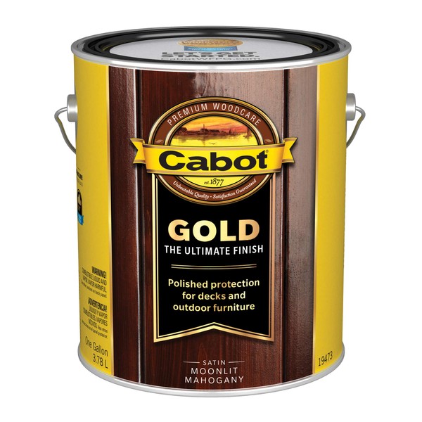 Cabot 140.0019473.007 Gold Finish Low VOC Stain, Gallon, Moonlit Mahogany, Low VOC Moonlit Mahogany